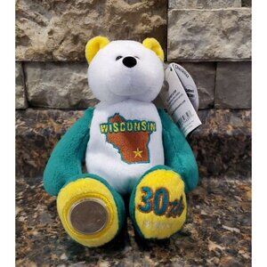 Limited Treasures Coin Bear - State Quarter Bear - With Tag attached - WISCONSIN